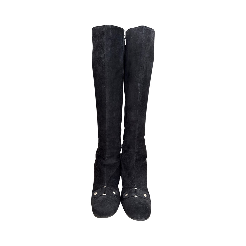 Vintage Sigerson Morrison Elegant Black Suede Knee-High Women's Boots size 8.5